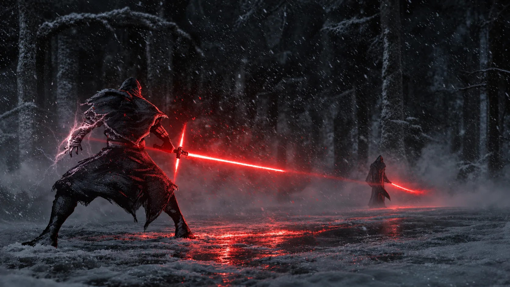 Reinterpretación final: Duelo de sables rojos