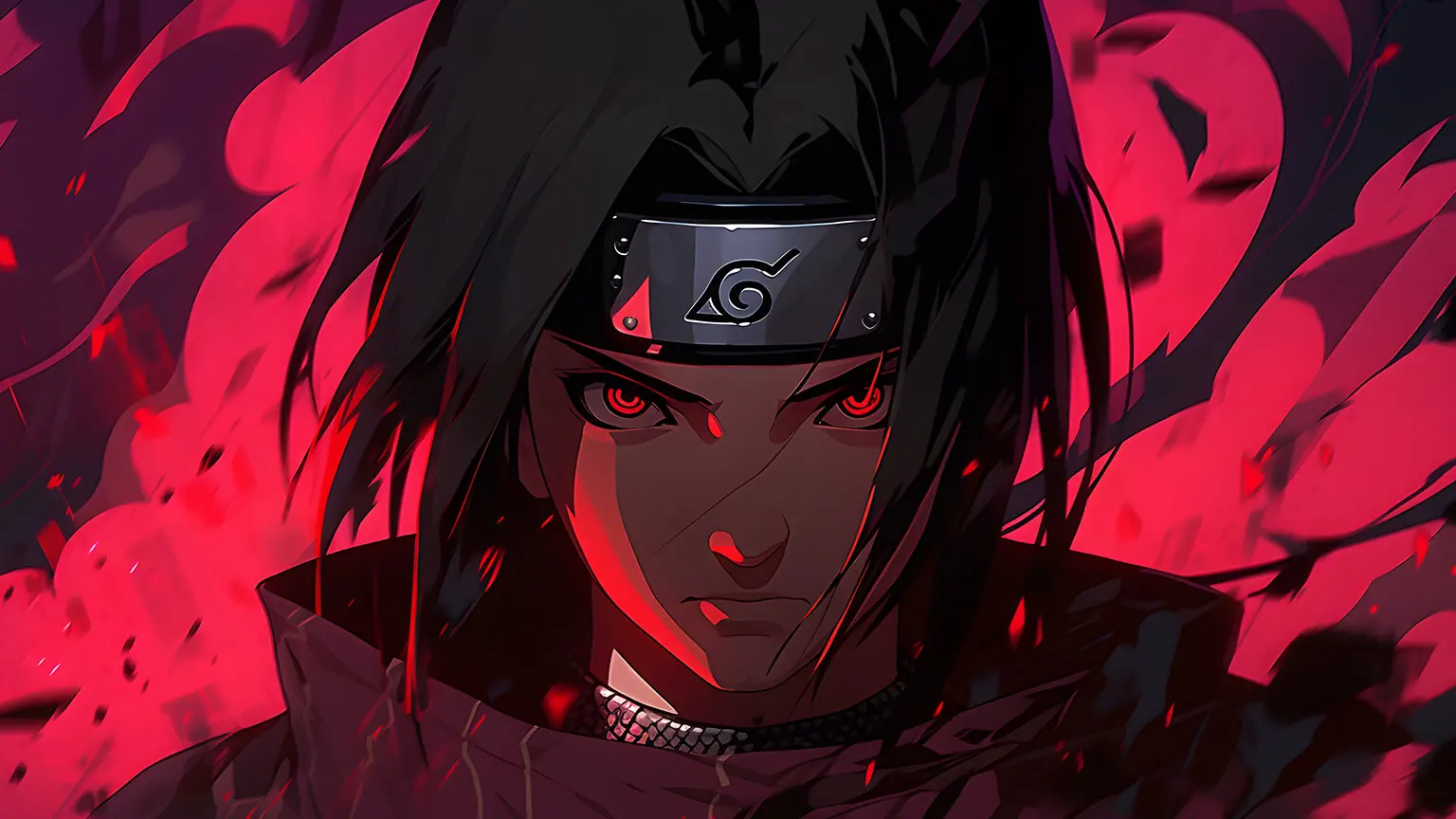 Imagen original de referencia: Itachi y la luna carmesí