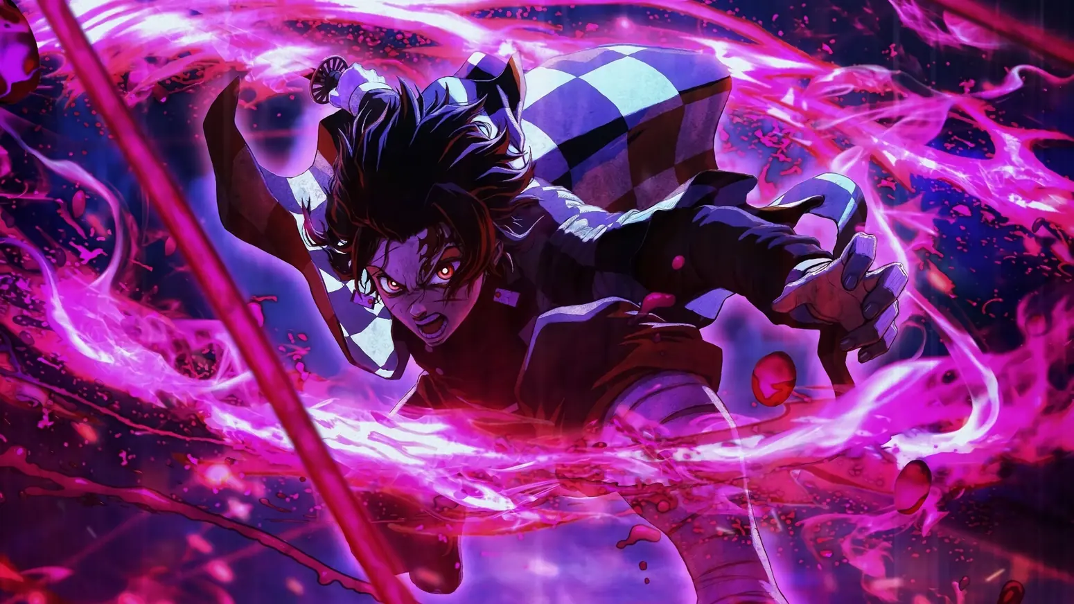 Imagen original de referencia: Tanjiro en torbellino