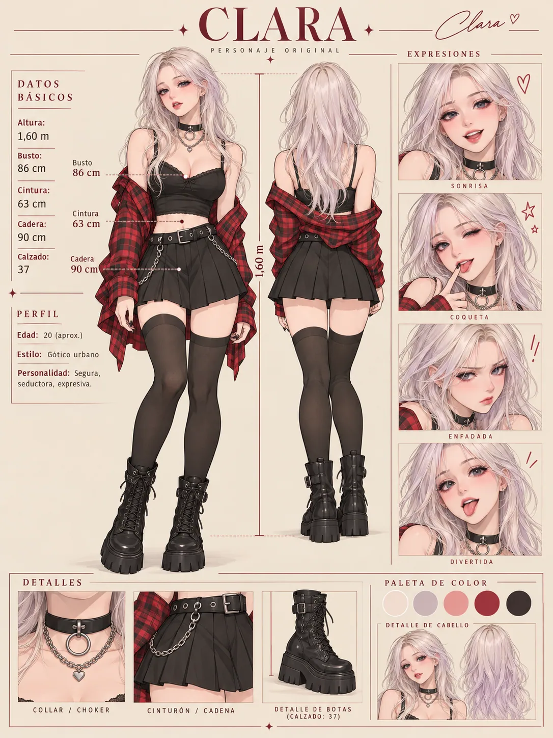 Diseño de personaje Clara para cómic